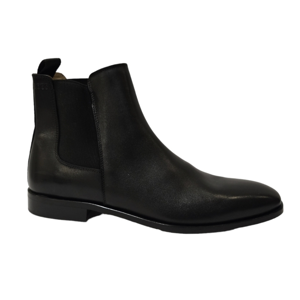 Boss Men's Lisbon Black Leather Chelsea Boots 8